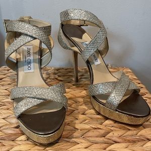Jimmy Choo platform stiletto heel - silver and gold, size 40 - GREAT CONDITION